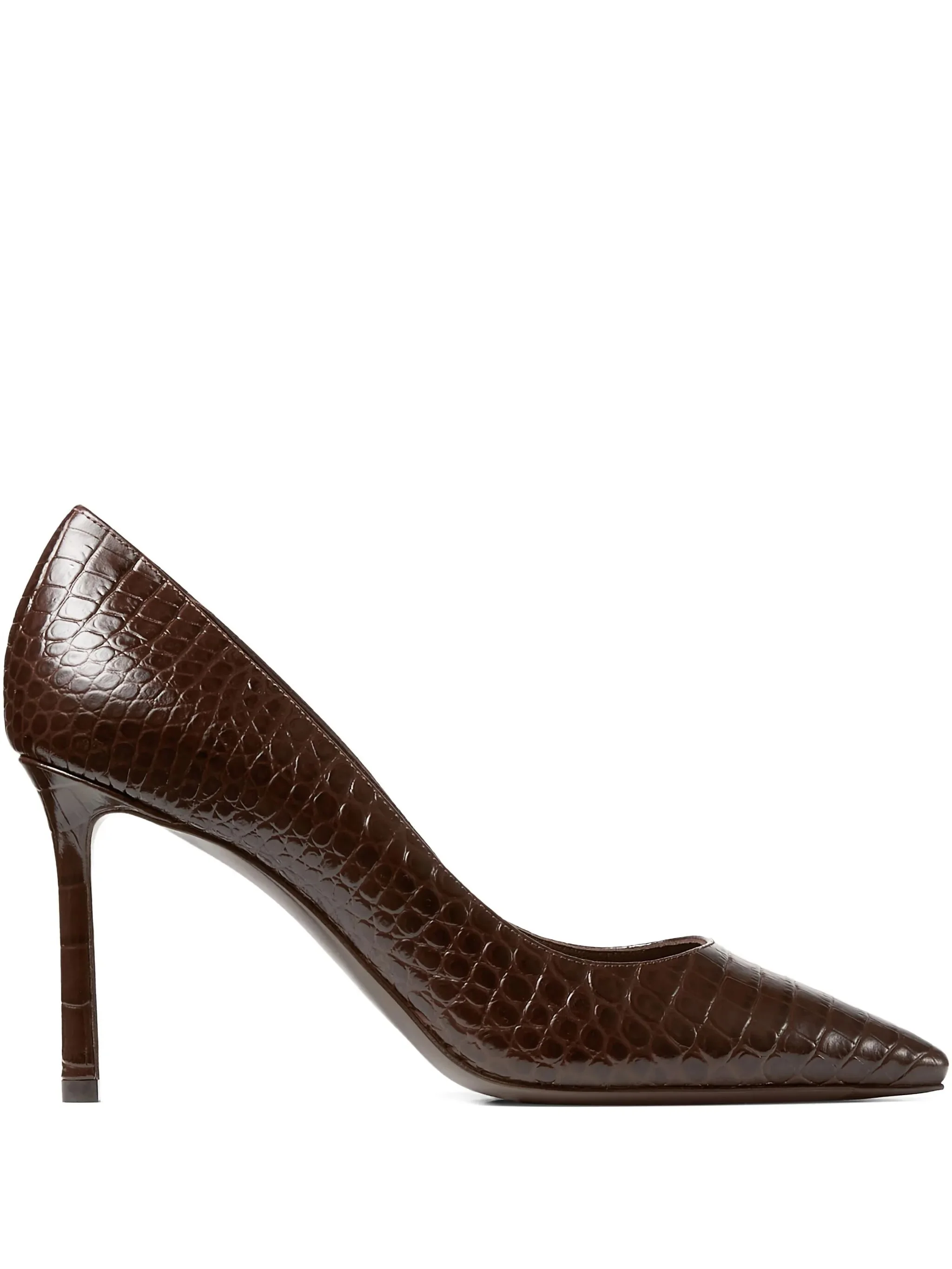 85mm Romy crocodile-effect pointed-toe pumps - 1