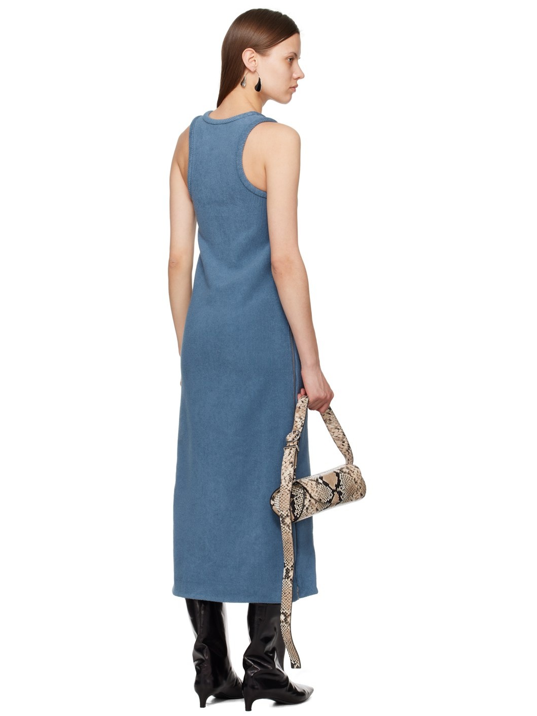 Blue Zip Maxi Dress - 3