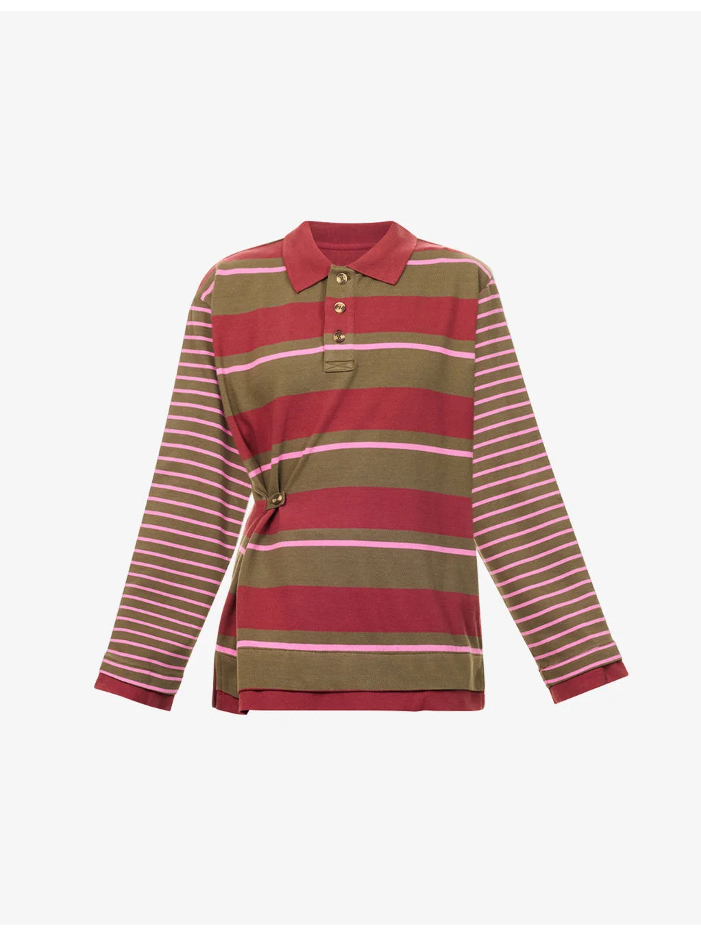 Noah Cinched Striped Rugby Cotton Top - 1