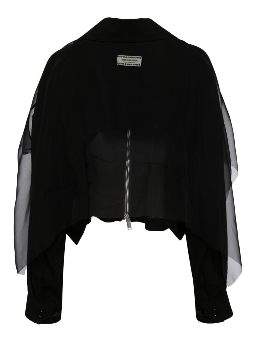 logo-patch layered jacket - 2