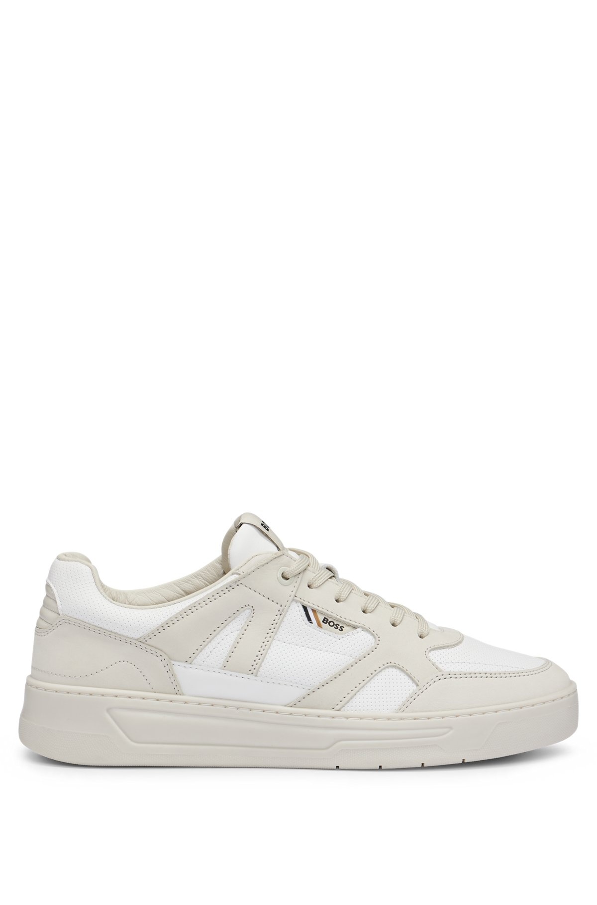MIXED-MATERIAL TRAINERS WITH NUBUCK AND LEATHER - 1