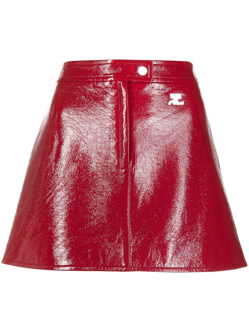 high-shine finish mini skirt 1