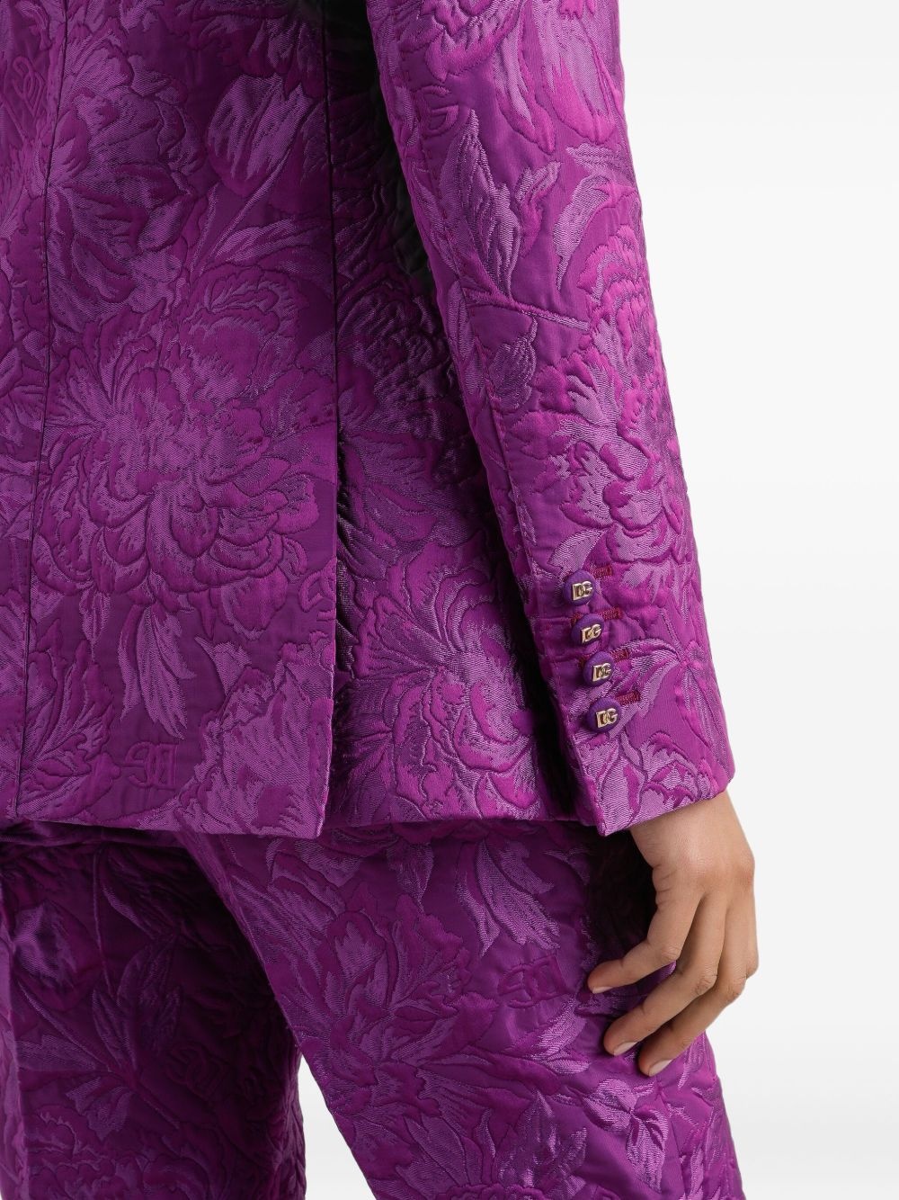 floral-brocade blazer - 4