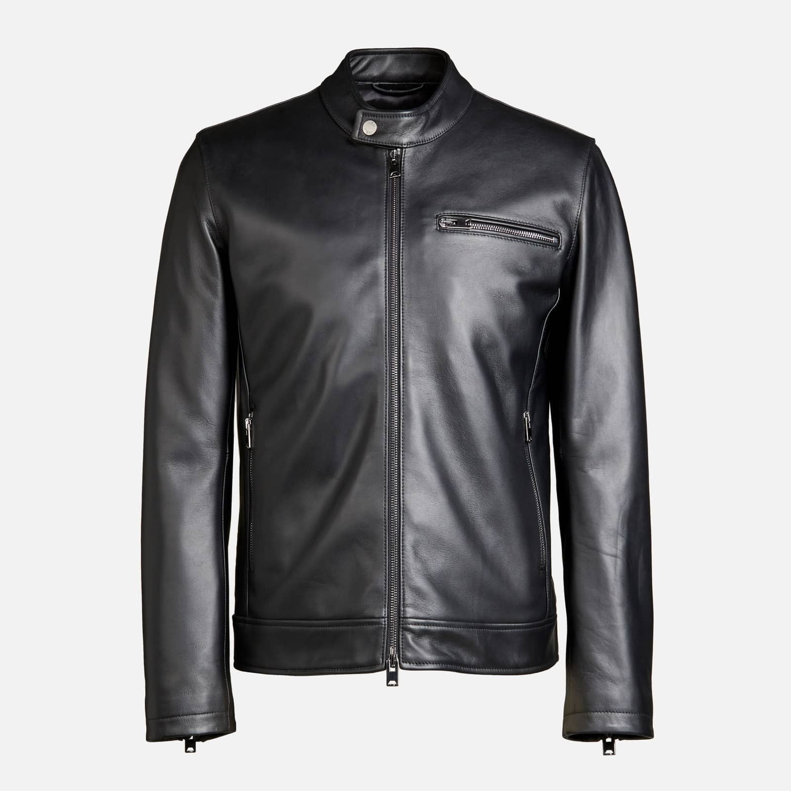 Biker Jacket in Leather Black - 1