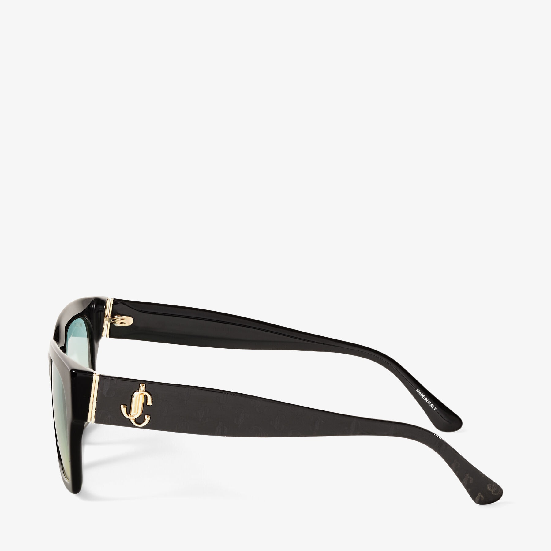 Jo
Black Acetate Square-Eye Sunglasses with Gold JC Logo - 2