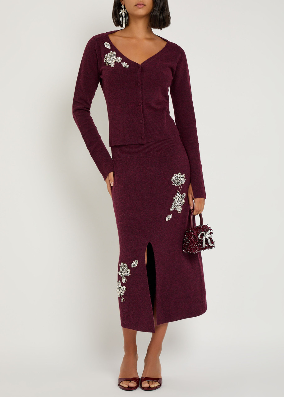 Erdem Embellished Knitted Midi Skirt - 4
