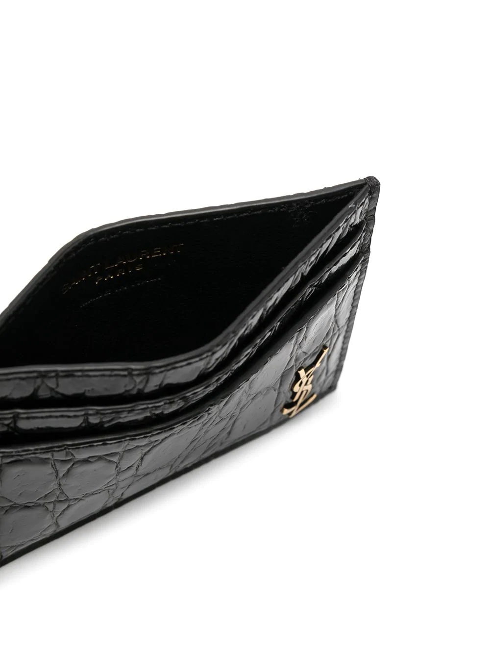 tiny Monogram crocodile-embossed cardholder - 3