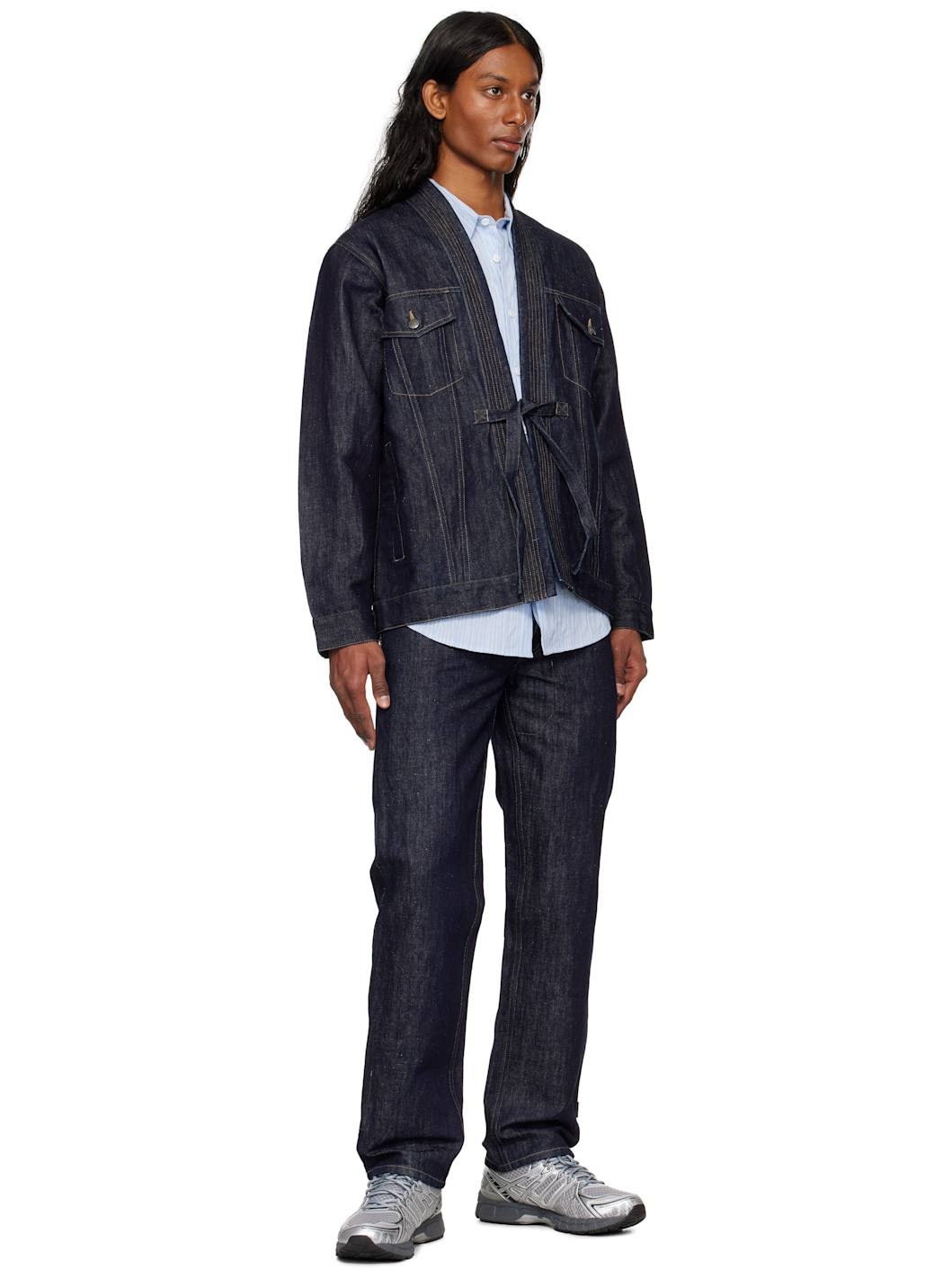 Navy 6060 Dragon Hemp Denim Jeans - 4