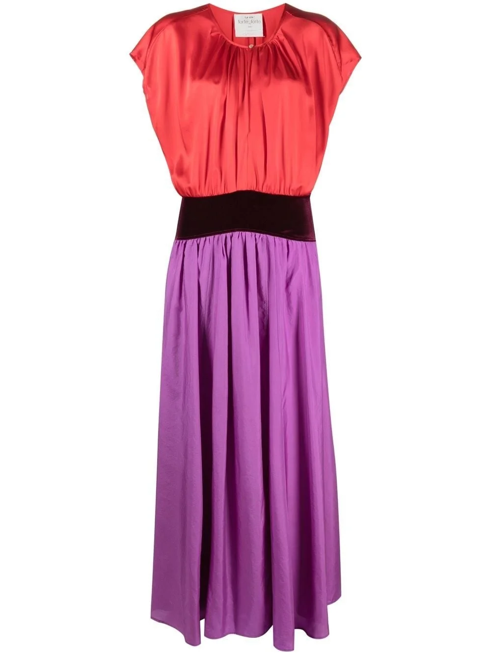 colour-block silk maxi dress - 1
