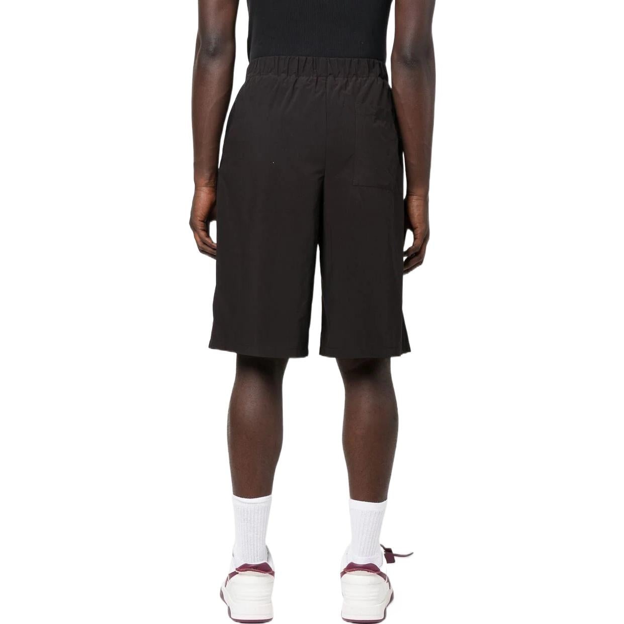 Off-White FW22 Solid Color Logo Printing Elastic Waistband Shorts Version Black OMCB070C99FAB0011001 - 3