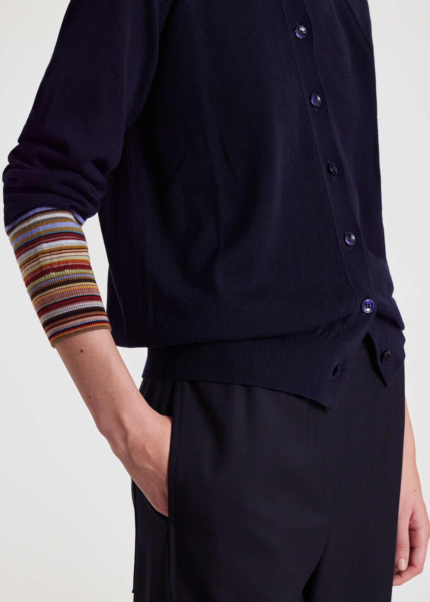 Cardigan With 'Signature Stripe' Cuffs - 7