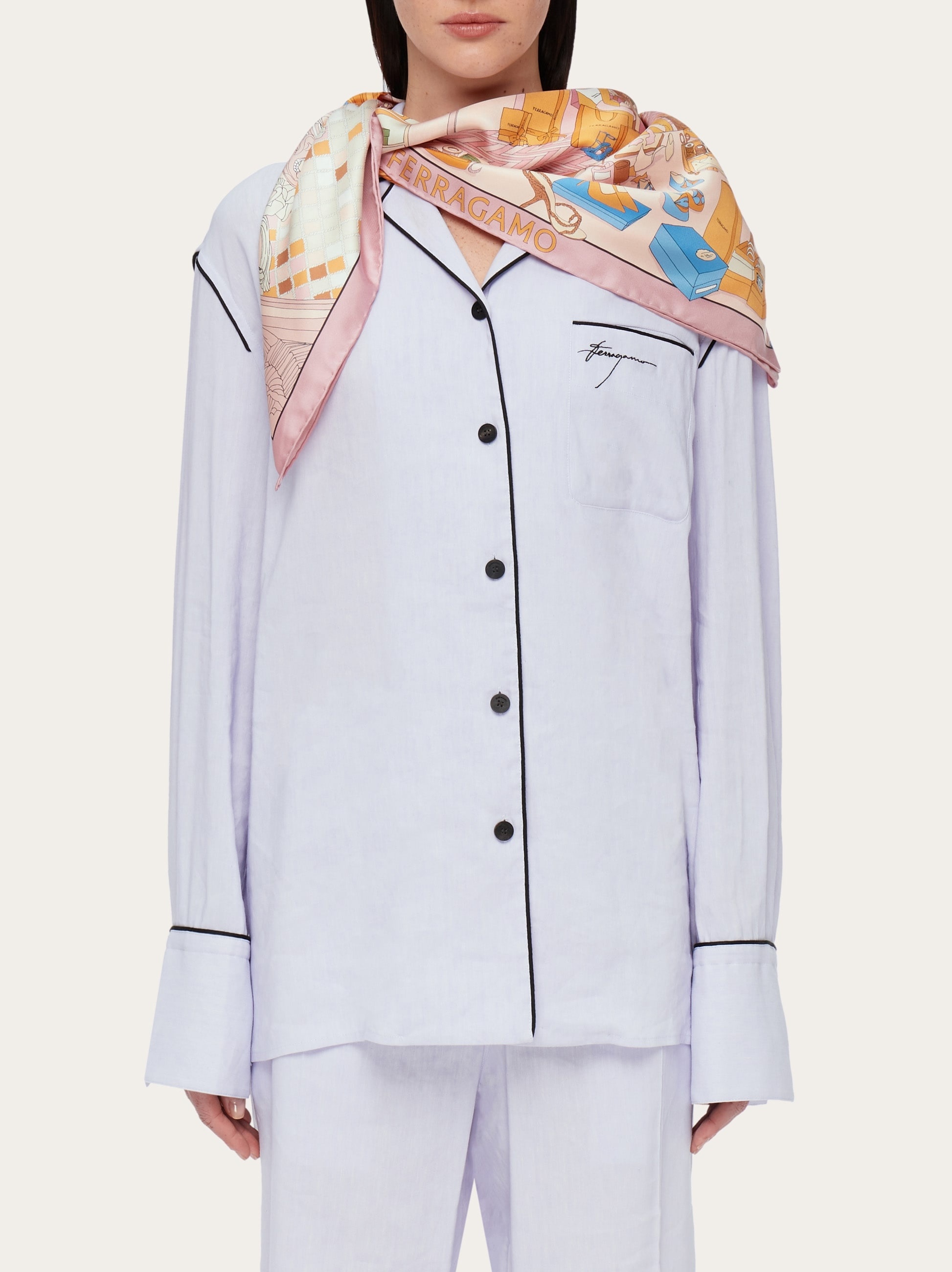 Oggetti print silk foulard - 3