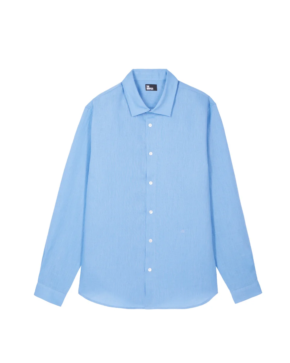 BLUE LINEN SHIRT - 1