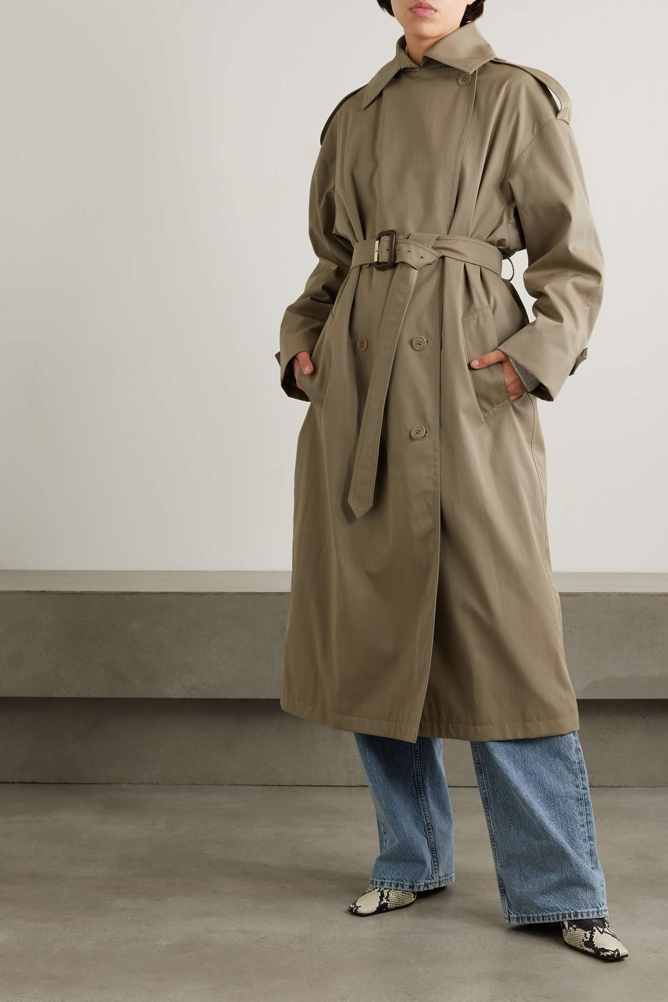 Salpa wool and cotton-blend gabardine trench coat - 3