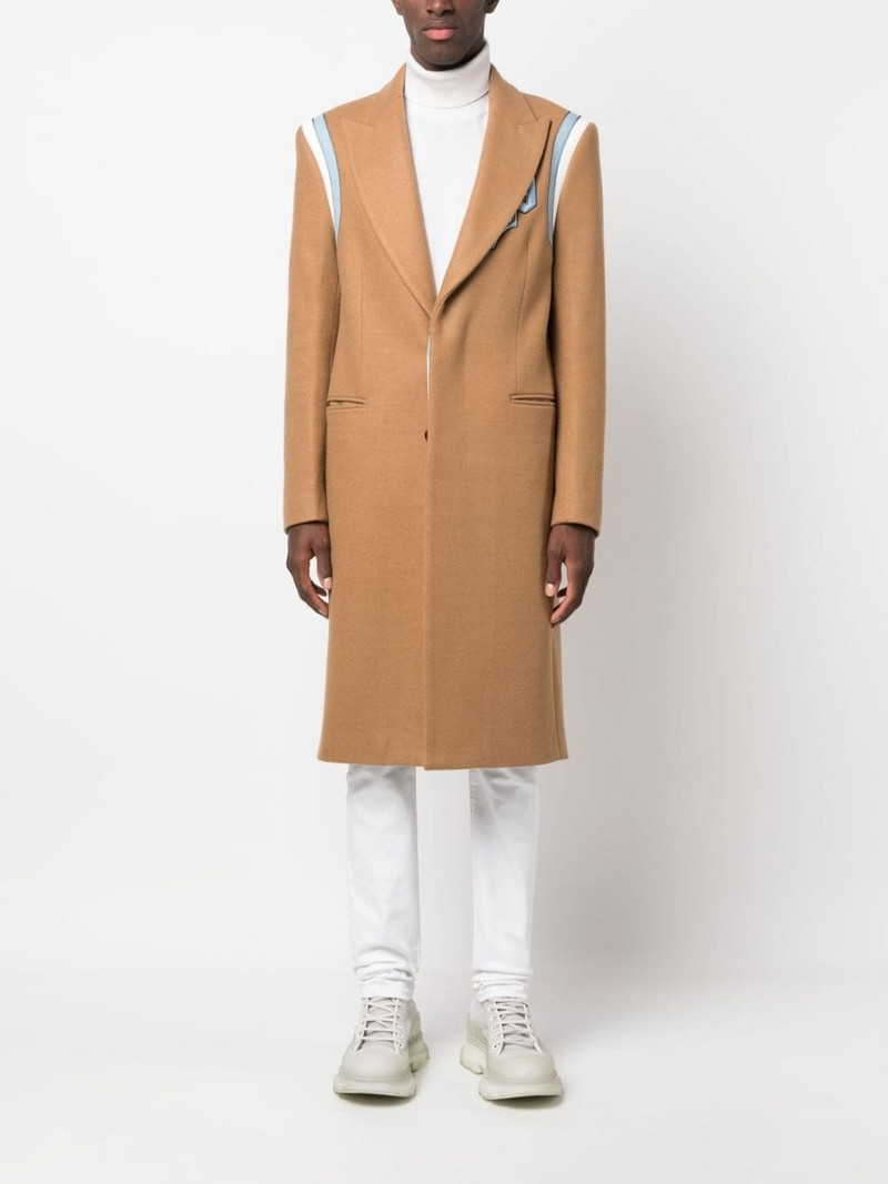 logo-patch single-breasted coat 3