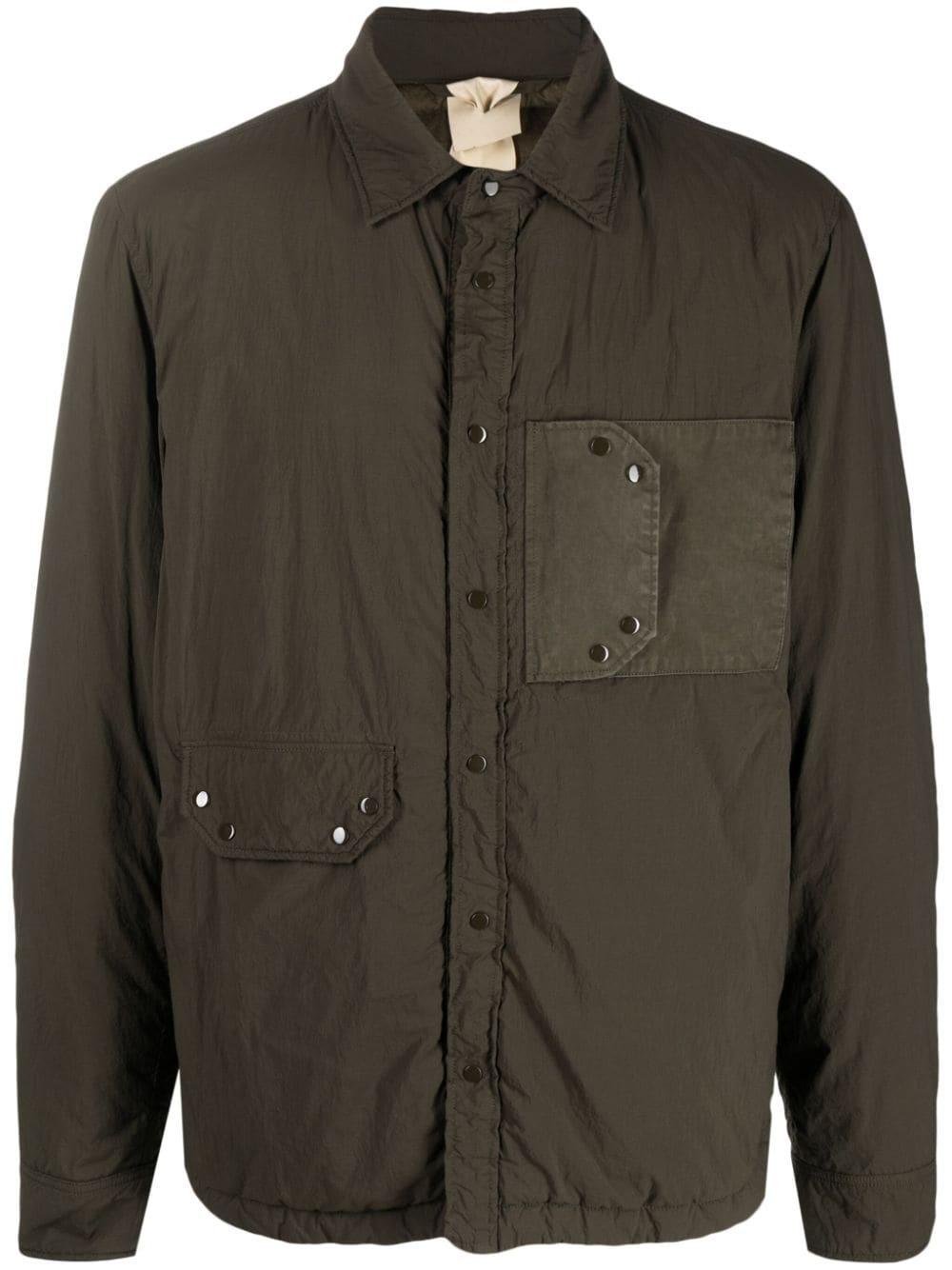 padded press-stud shirt jacket - 1