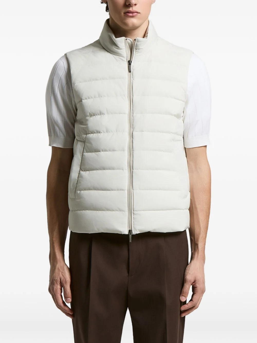 zip padded gilet - 1