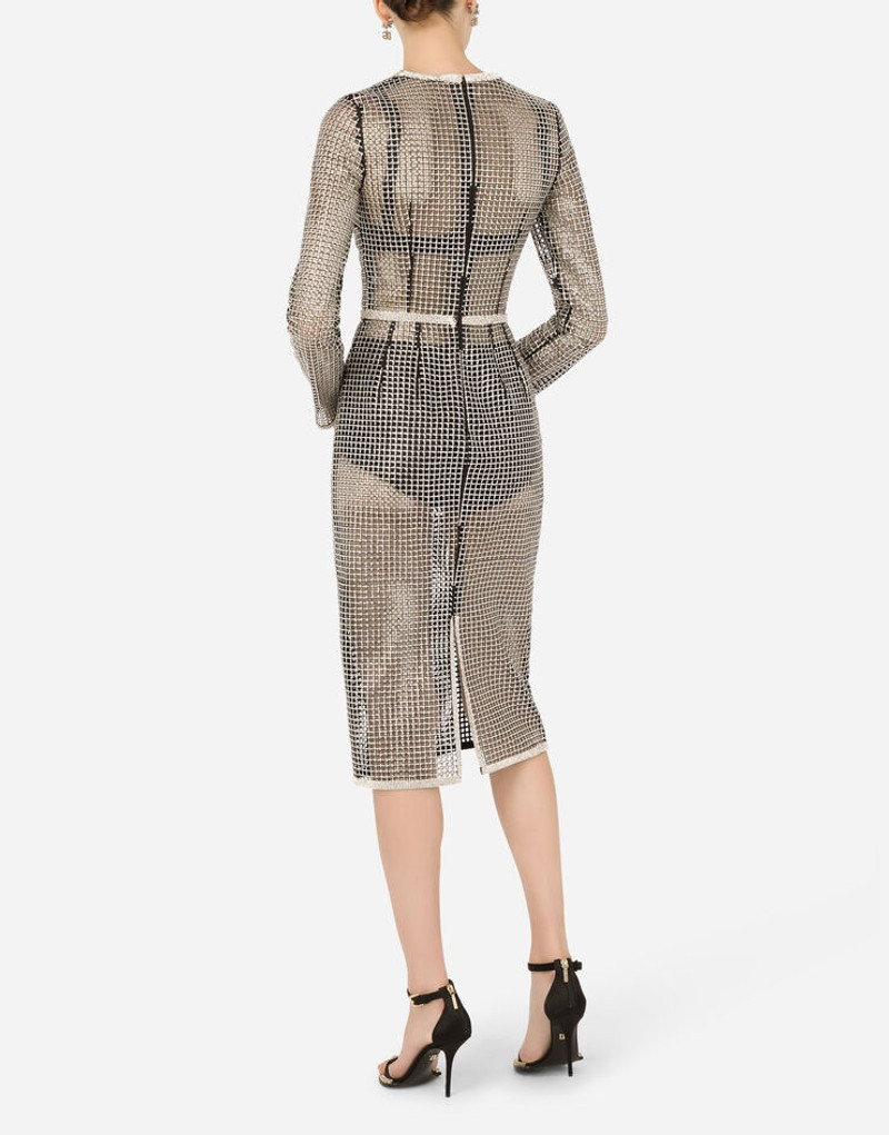 Mesh midi dress with rhinestone embellishment 5