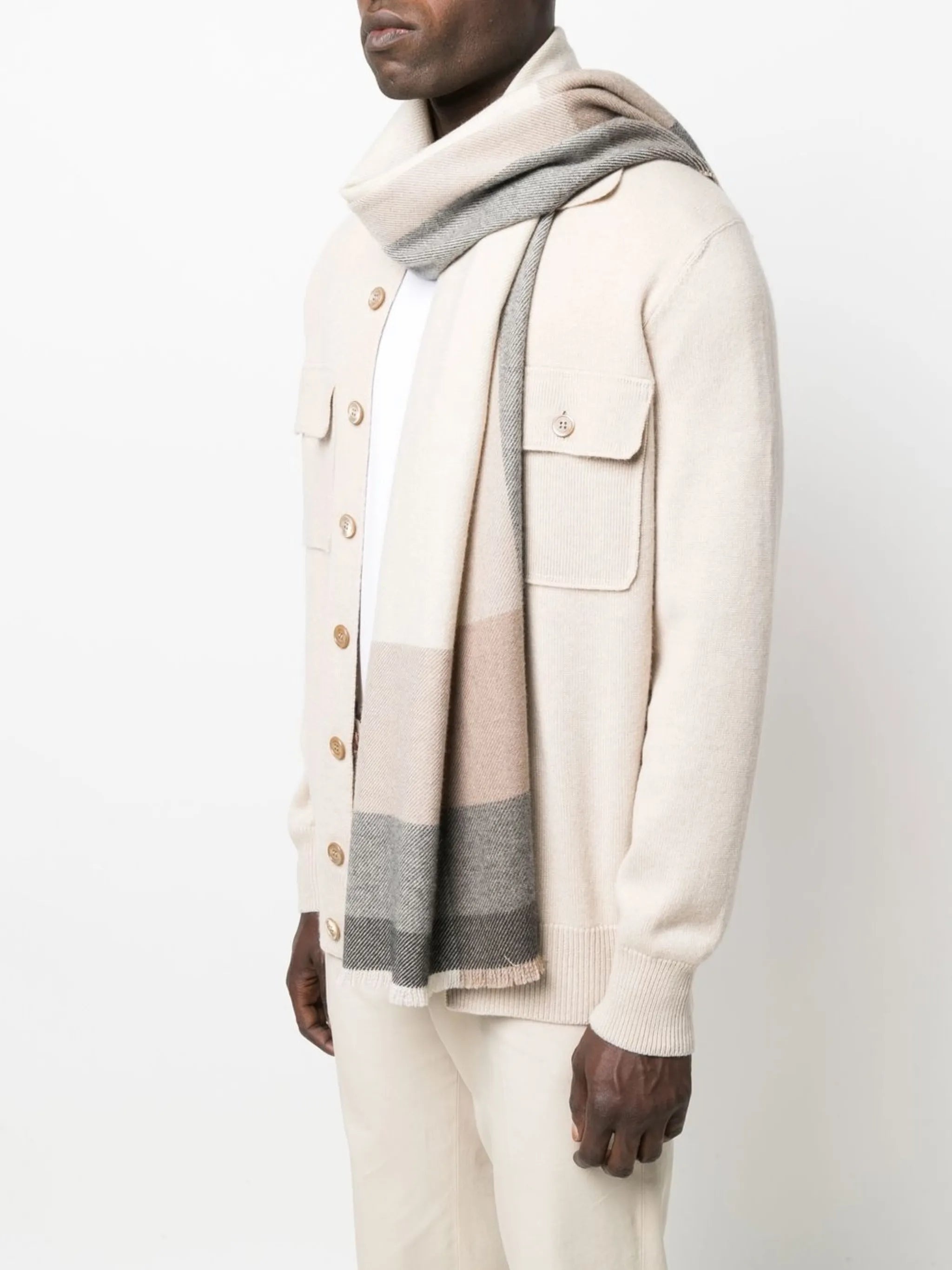 Brunello Cucinelli Striped Wool Scarf - 2