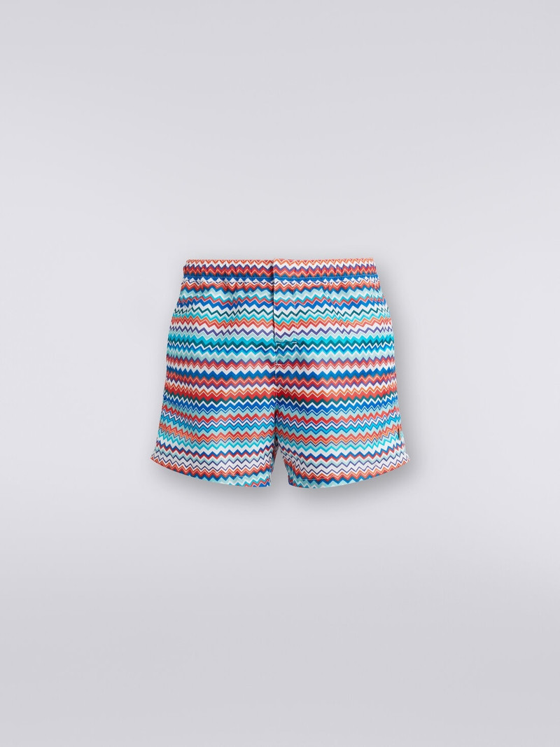 Swimming trunks in zigzag print nylon - 1