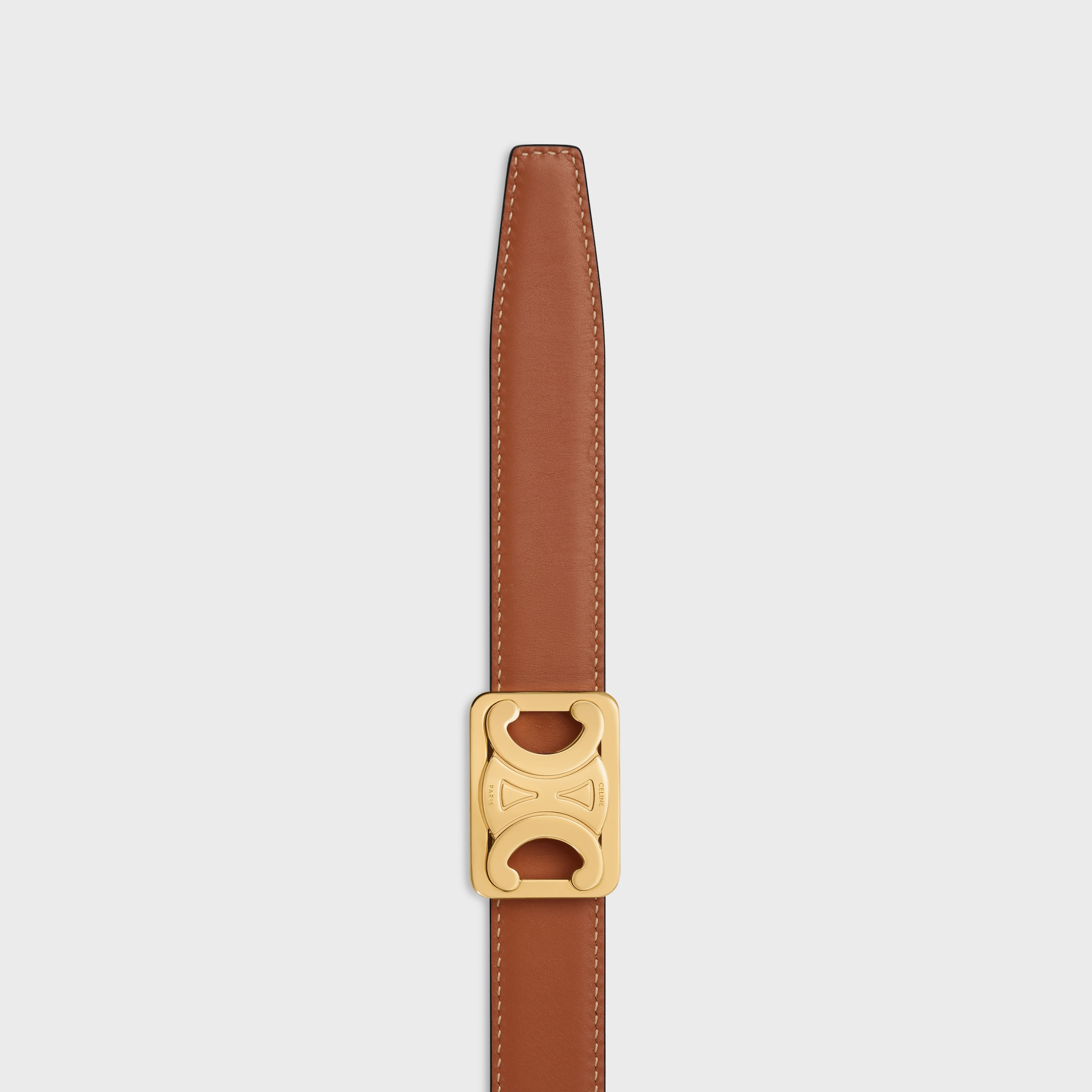 CELINE MEDIUM REVERSIBLE FRAMED TRIOMPHE BELT in TAURILLON