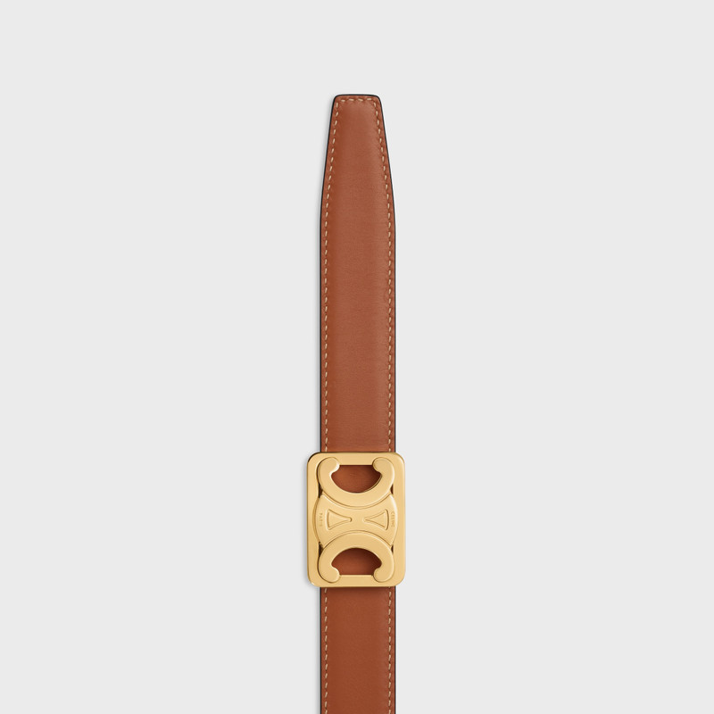 MEDIUM REVERSIBLE FRAMED TRIOMPHE BELT in TAURILLON AND NATURAL CALFSKIN 5