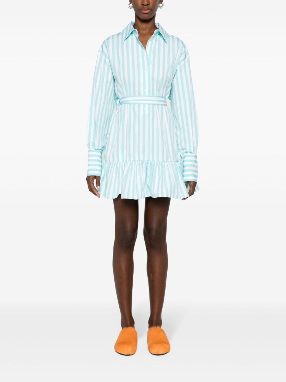striped ruffled mini dress - 2