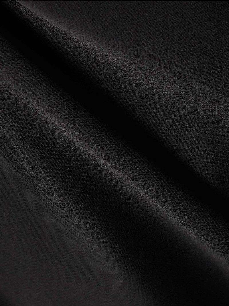 Ria twist-front satin and ribbed-knit top Black 4