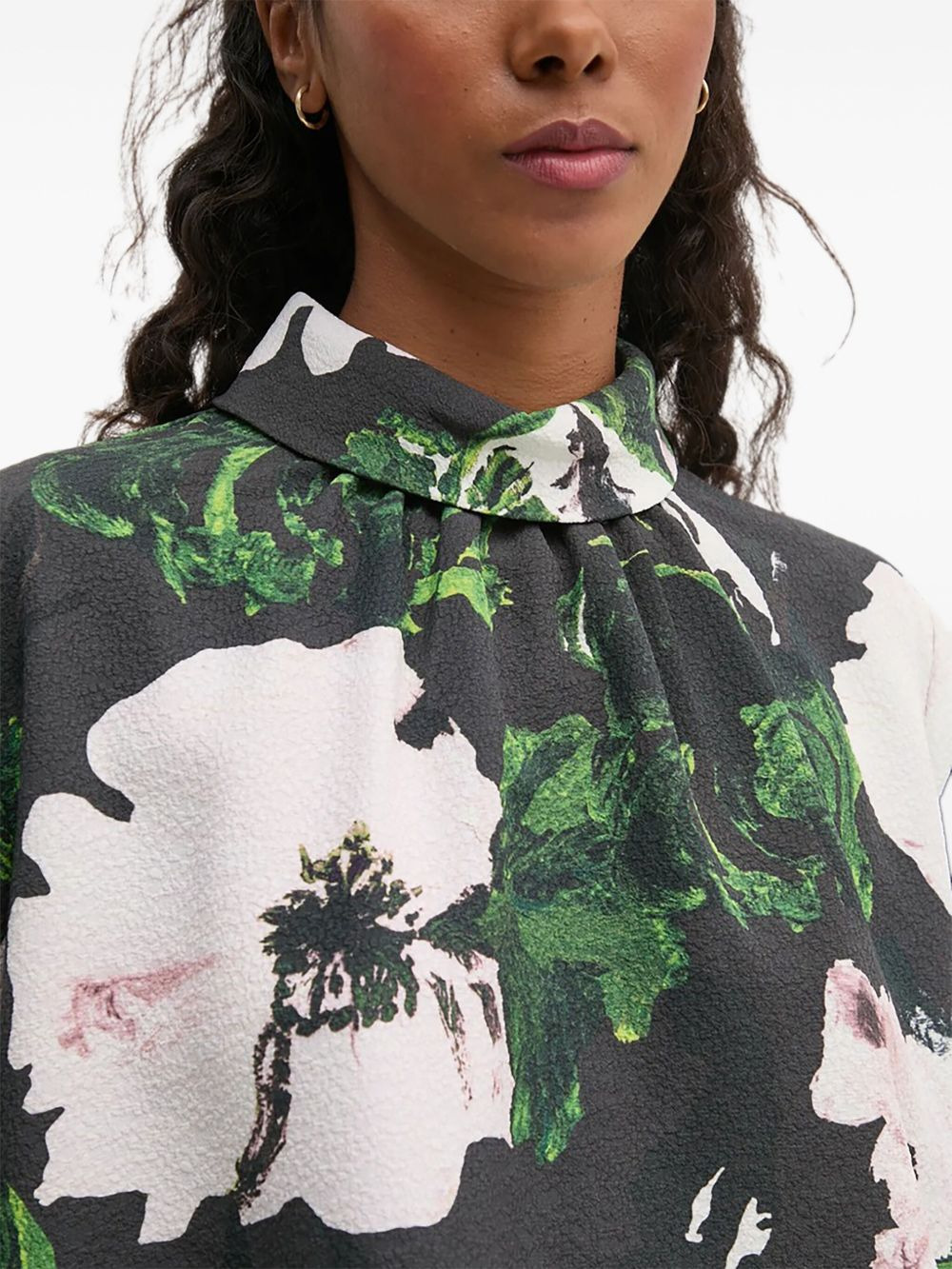floral-print mock-neck blouse - 5