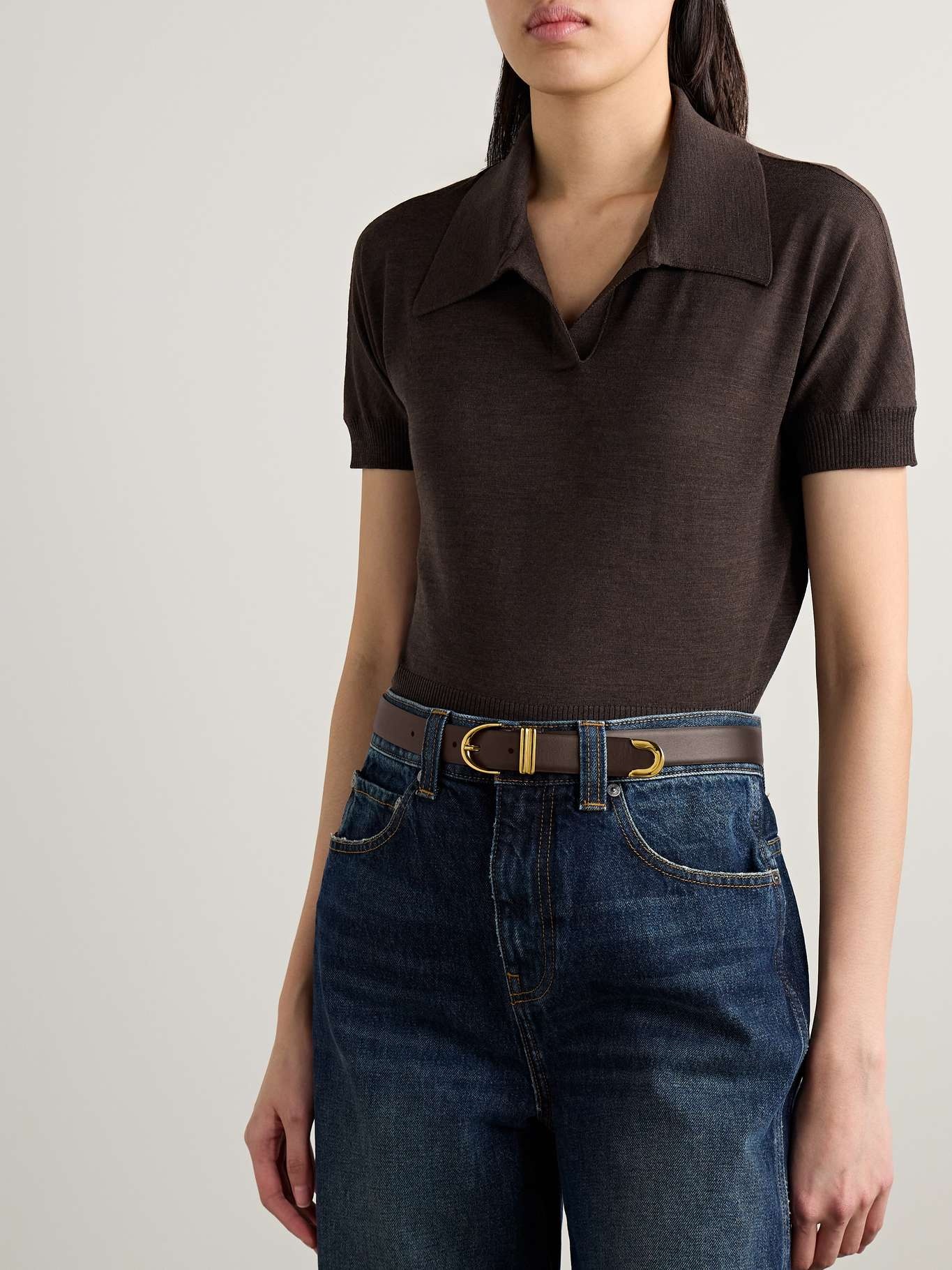 Bambi leather belt Dark brown - 2