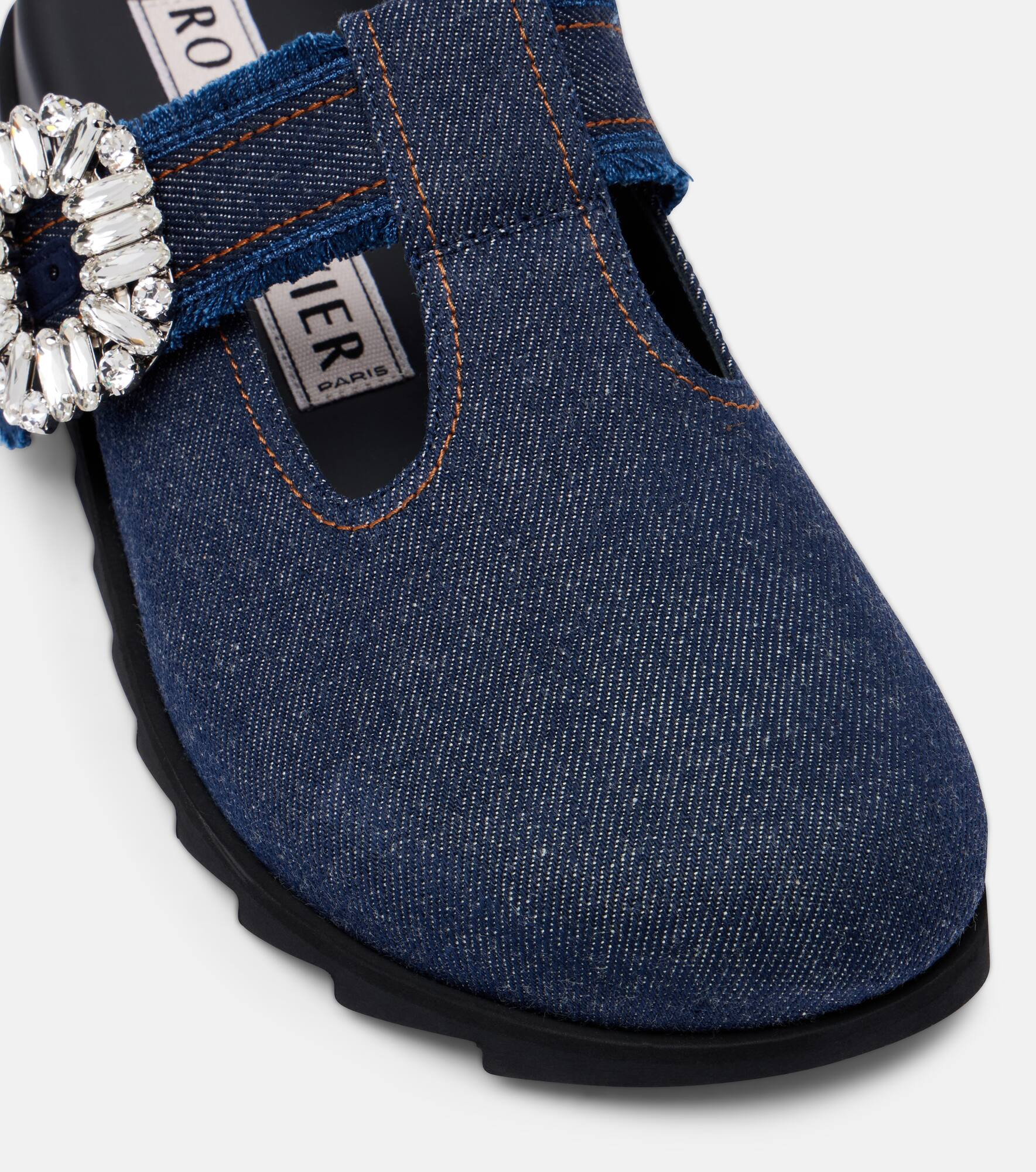 Slidy Viv' embellished denim mules - 5
