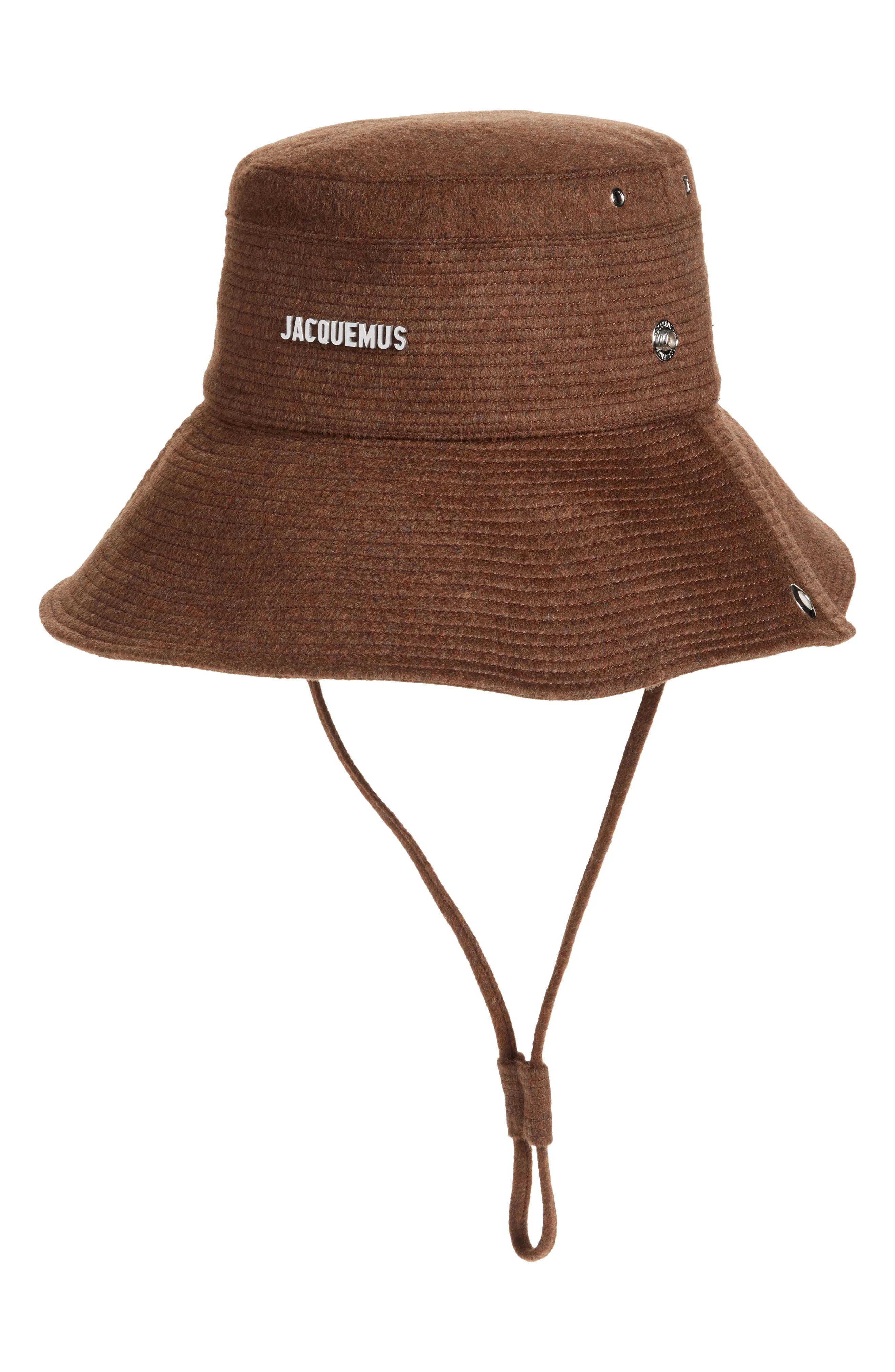 Jacquemus Le Bob de-Nîmes Bucket Virgin Wool Bucket Hat in Dark Brown at Nordstrom - 1