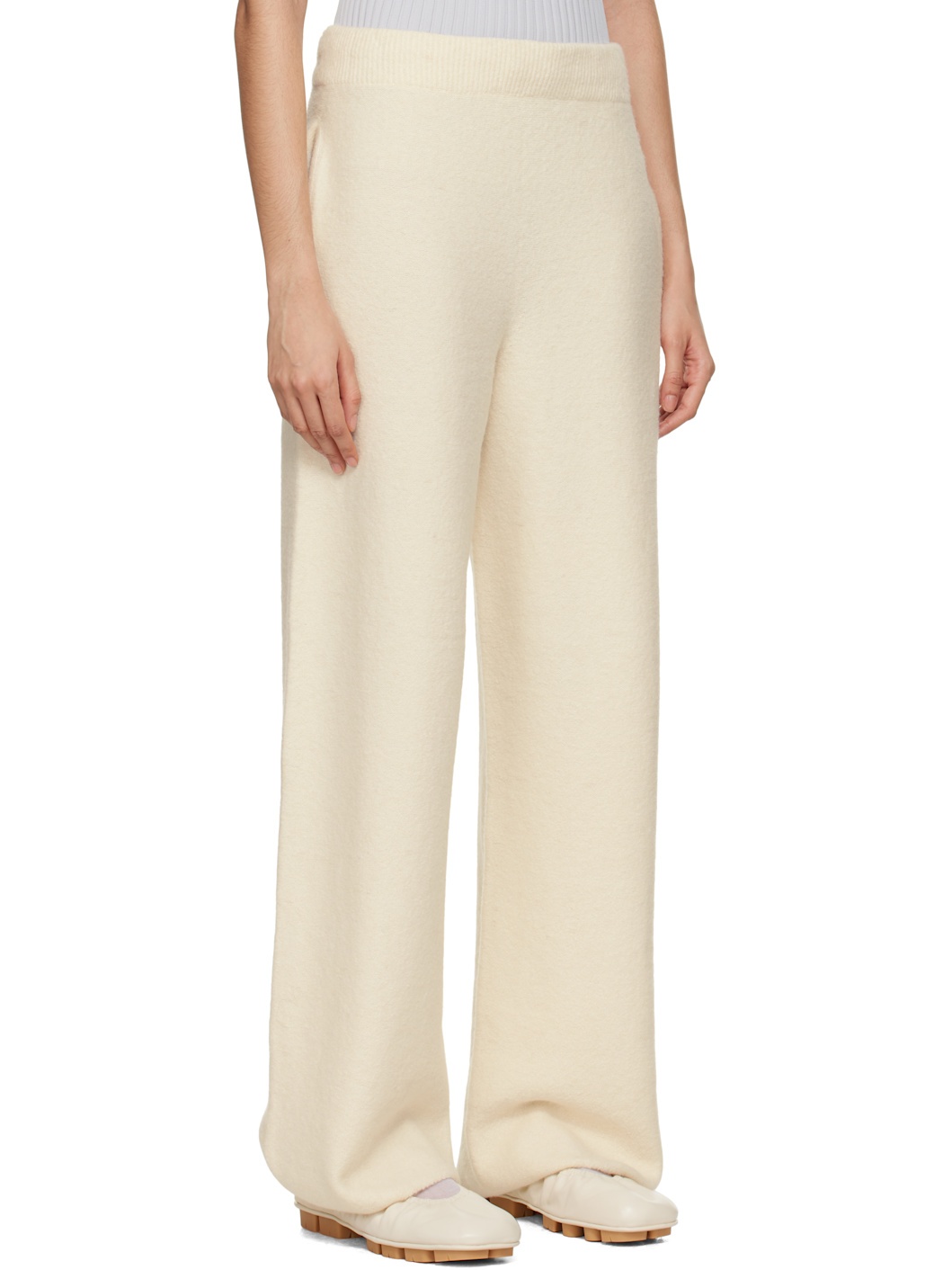 Off-White Cotton & Alpaca Knit Lounge Pants - 2
