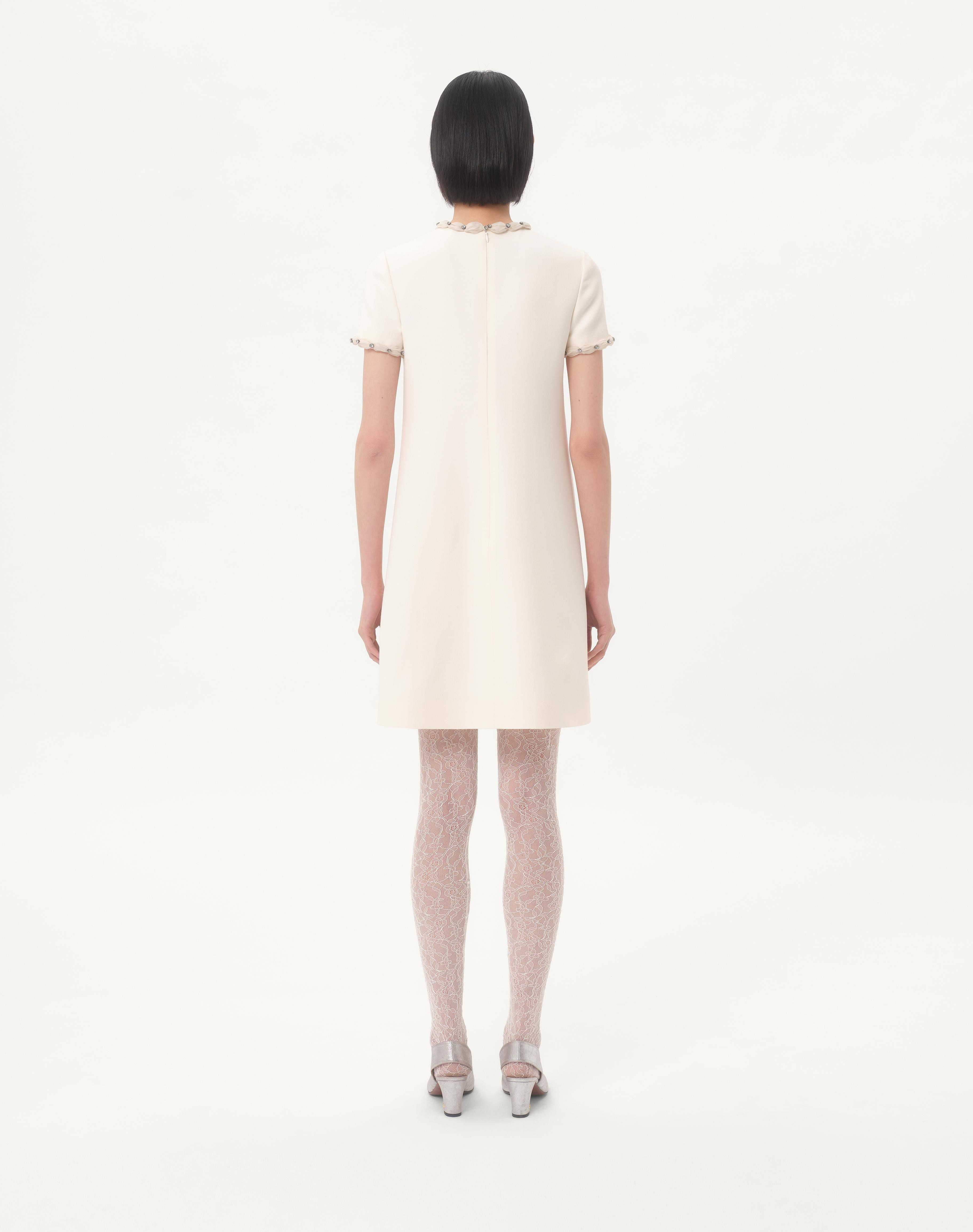 EMBROIDERED CREPE COUTURE SHORT DRESS - 7