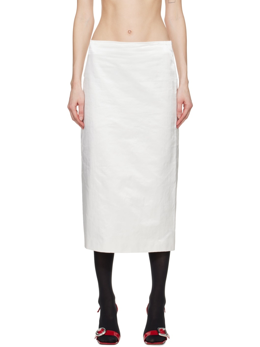 White Cellula Maxi Skirt - 1