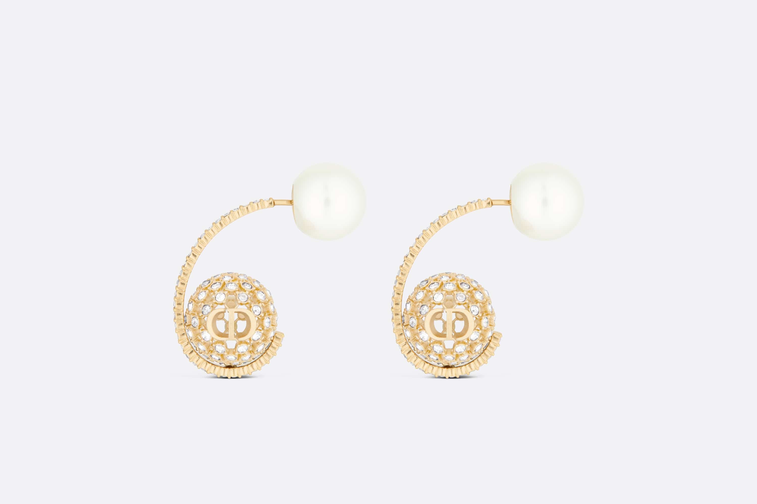 Dior Tribales Gemini Earring Gold-Finish Metal and a White Resin