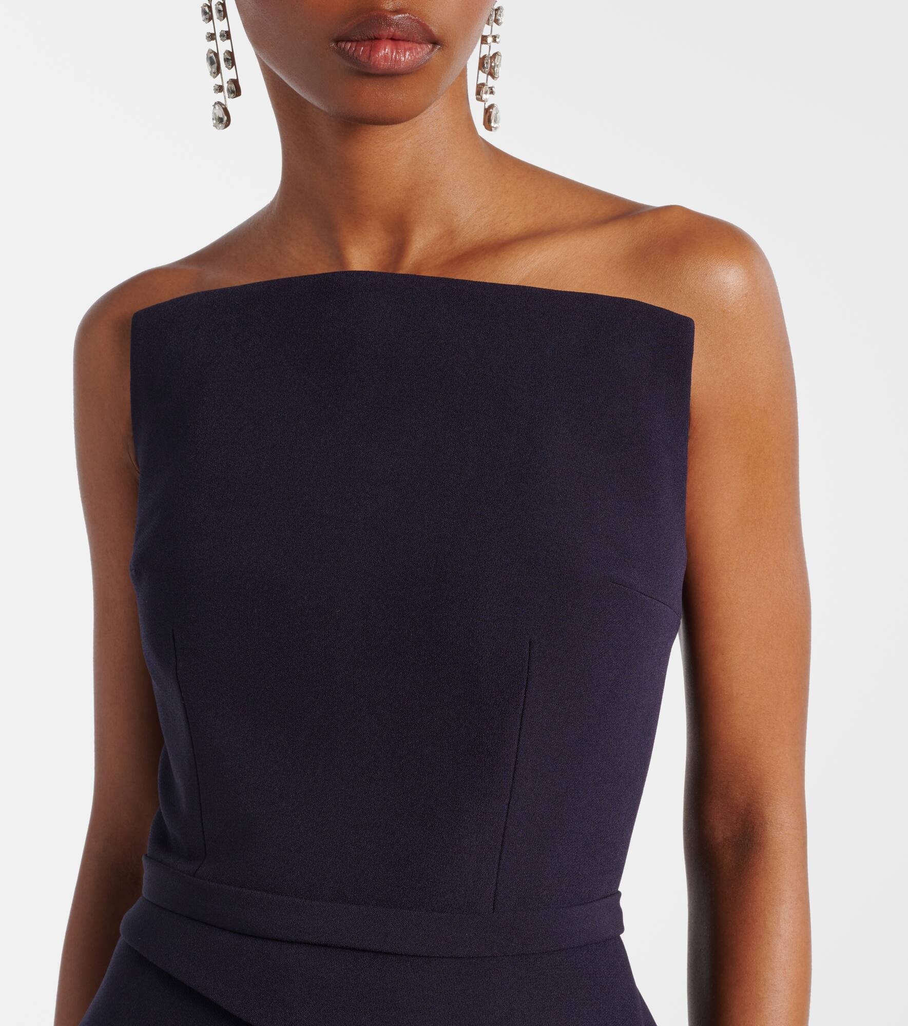 Belted crêpe gown - 4