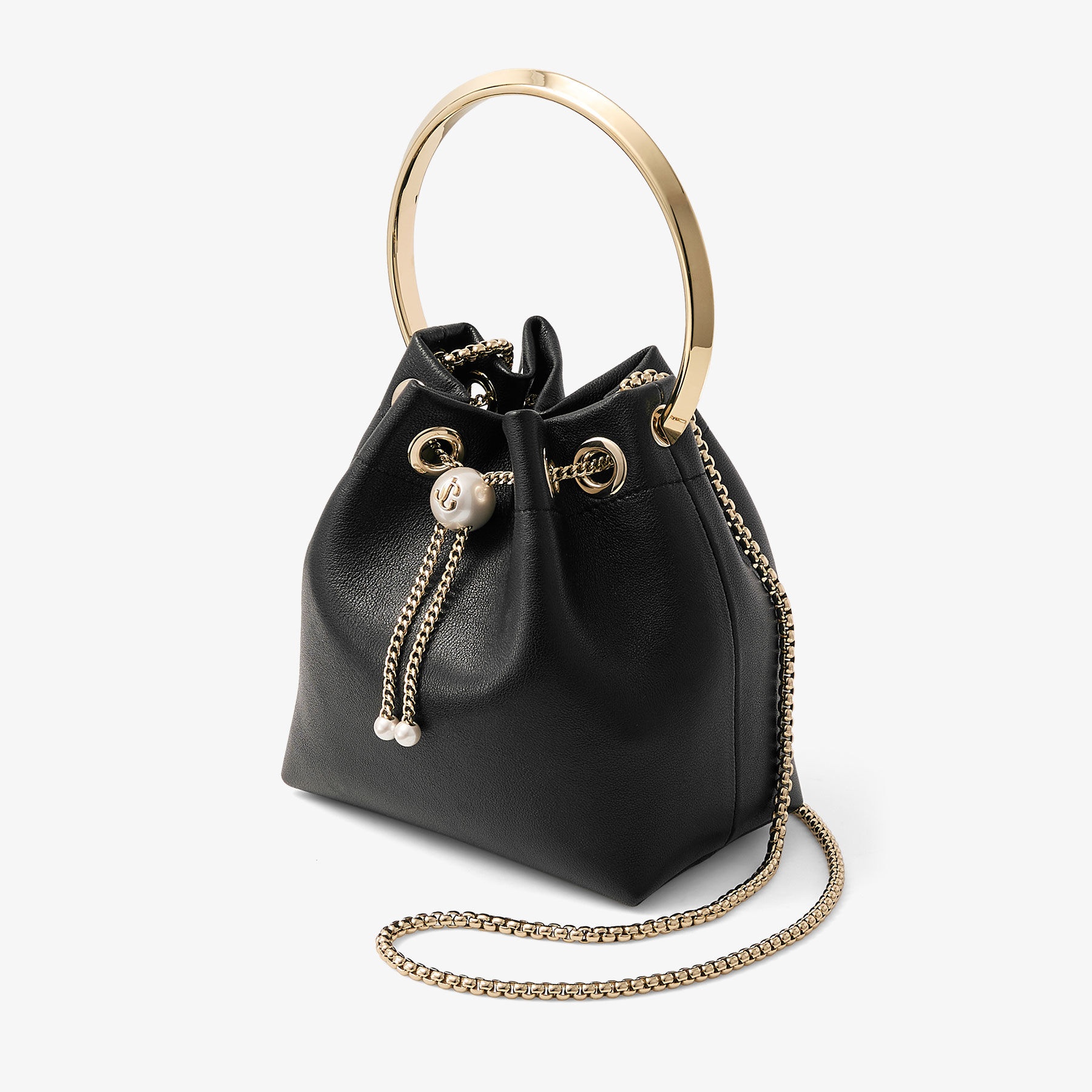 Bon Bon
Biker Leather Black Bag With Pearl Closure - 3