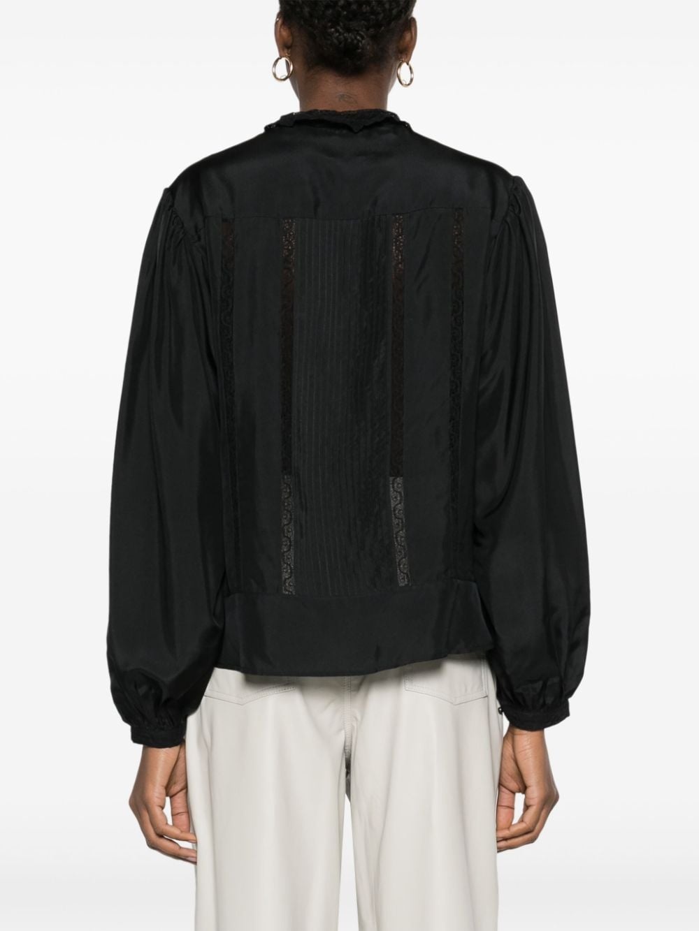 Zayen sheer-lace silk blouse - 4