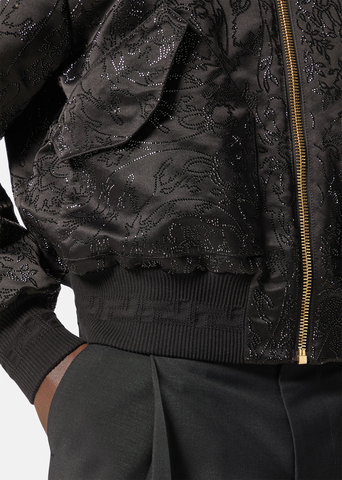 Embellished Barocco Silhouette Bomber Jacket - 6