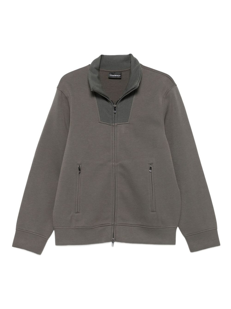 zip-front panelled sweater 1