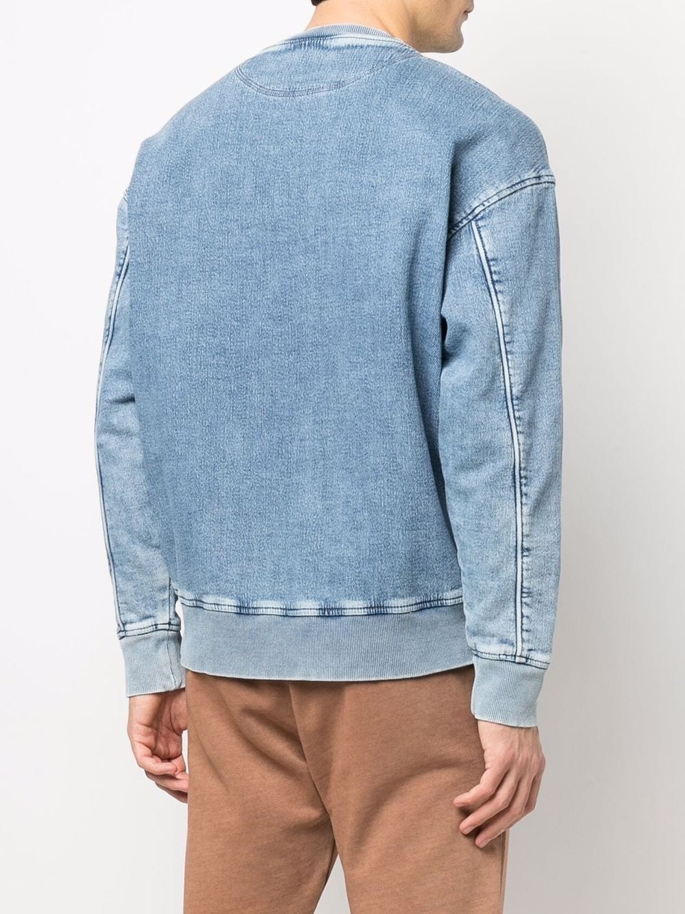 washed-denim sweatshirt - 4