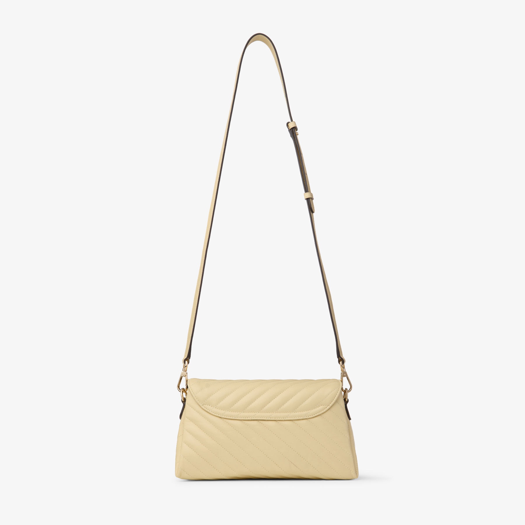 Avenue Curve Top Handle
Buttermilk Quilted Biker Leather Shoulder Bag with Pearl Detail - 6