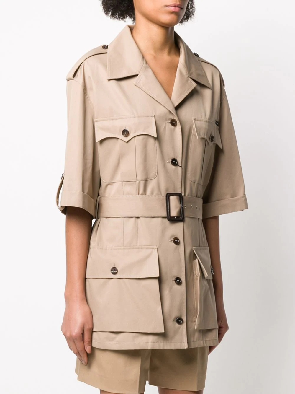 belted military jacket - 3