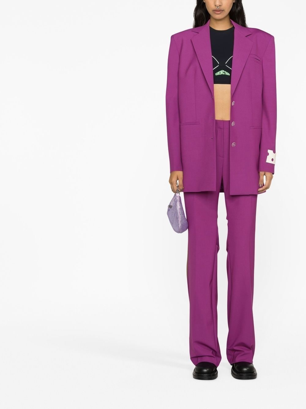 mid-rise flared trousers - 2