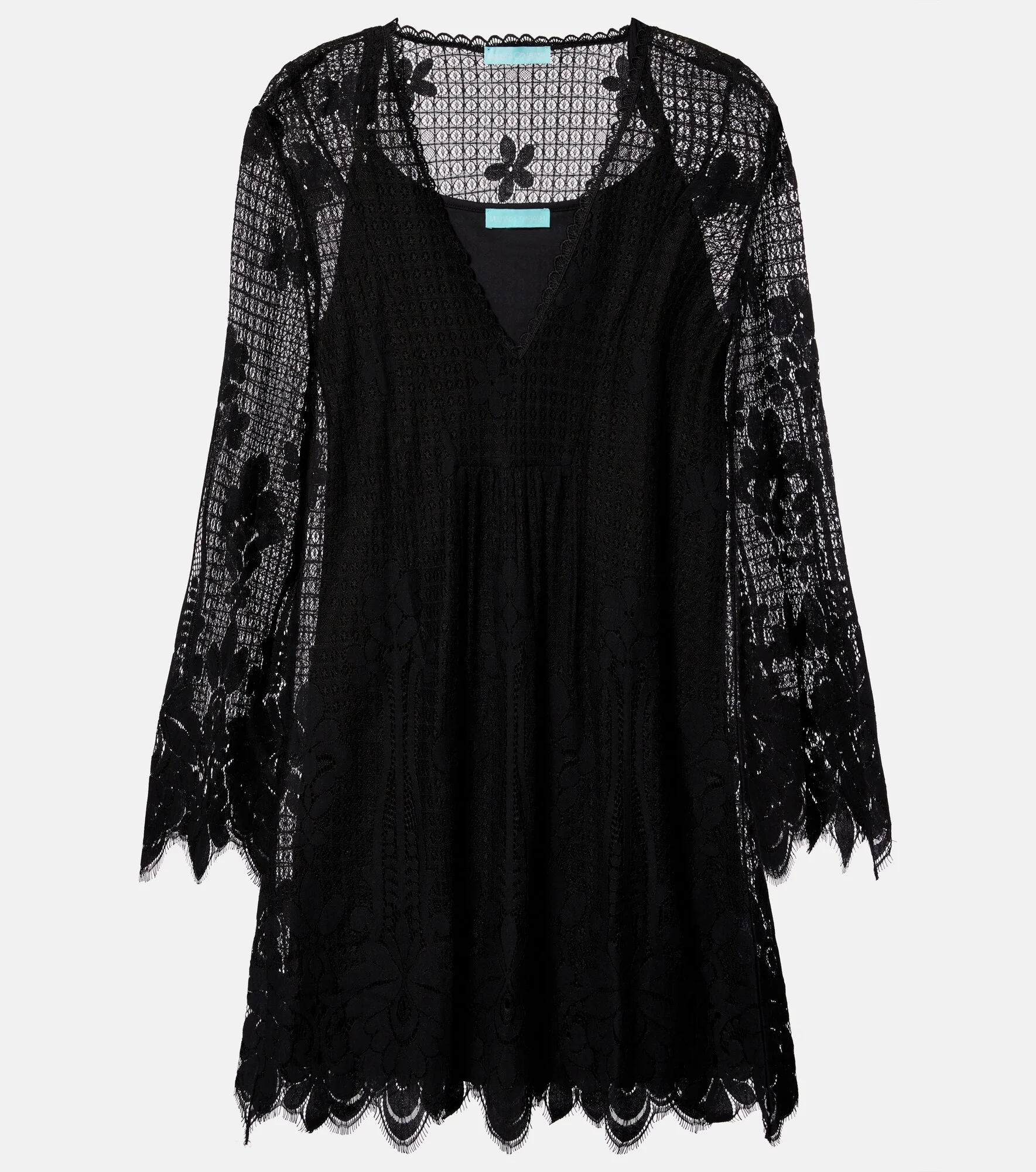 Elizabeth cotton-blend lace minidress - 1
