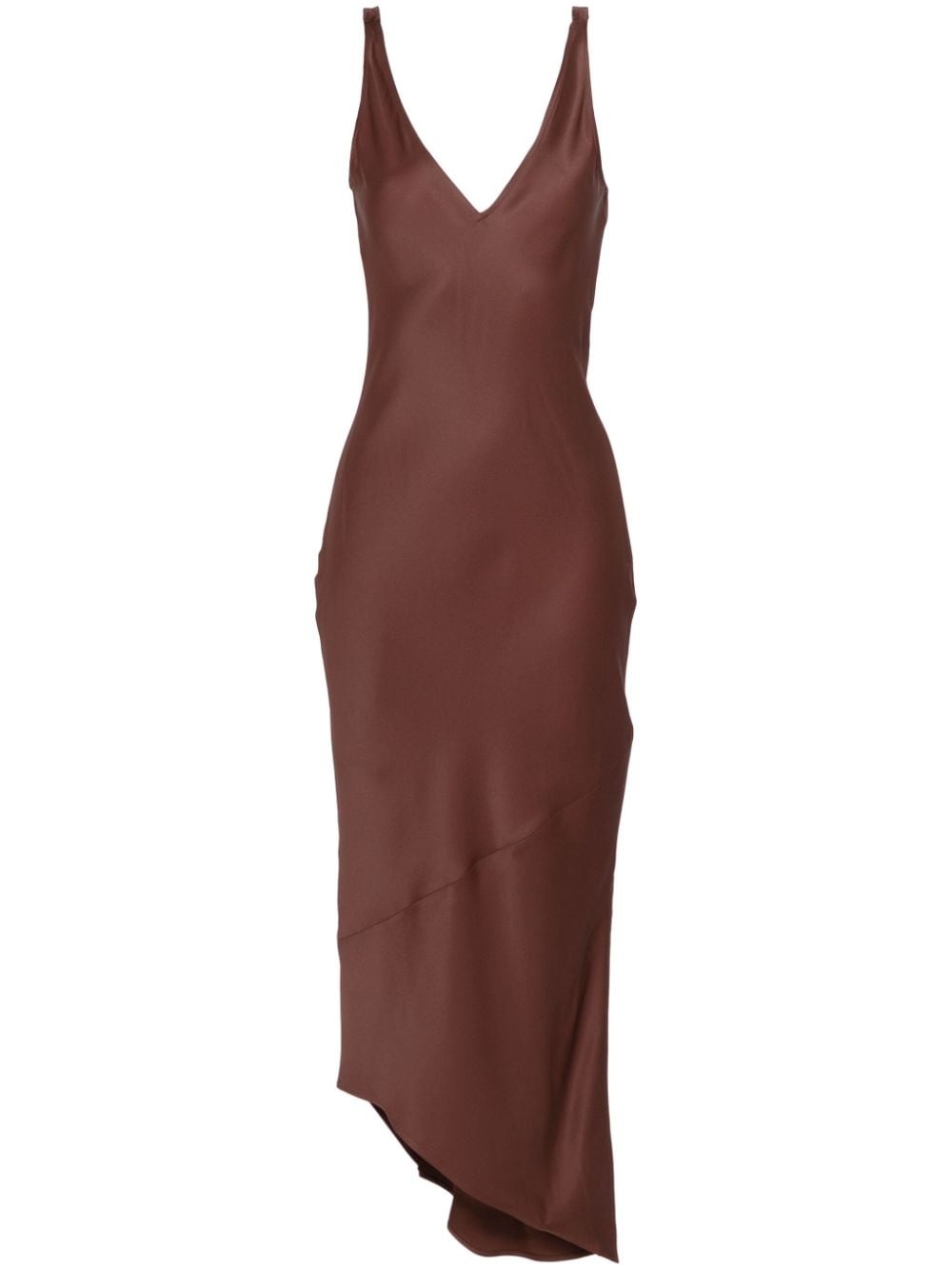 V-neck satin midi dress - 1