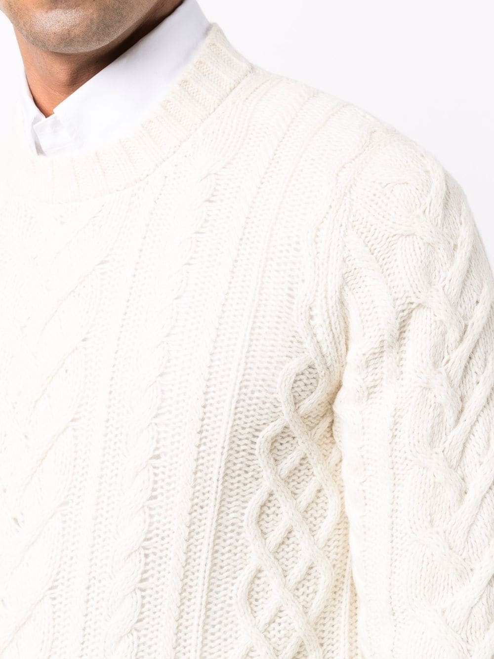 Monili-striped cable-knit jumper - 5