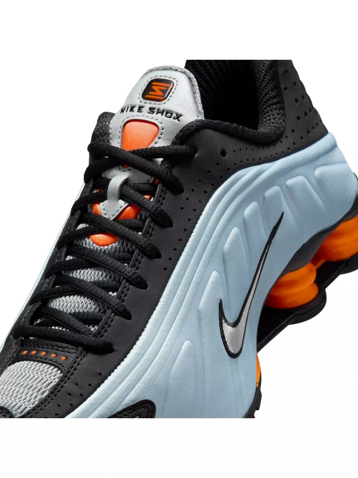 Shox R4 "Blue Tint/Metallic Silver/Total Orange" Women's Shoe - 9