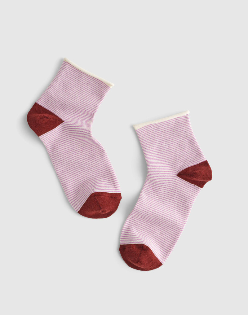 Contrast-Stripe Ankle Socks 1